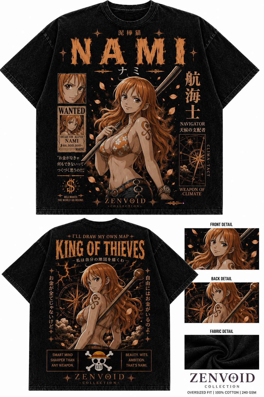 Zenvoid Collection – Nami: Queen of the Grand Line Oversized T-Shirt