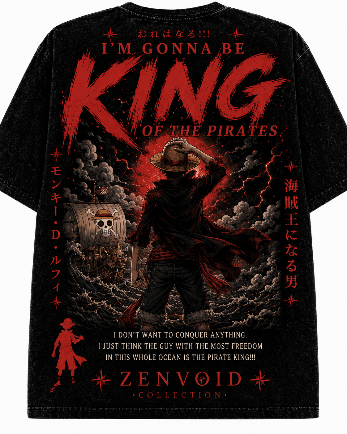Luffy: Rise of the Pirate King Oversized Tee ZenVoid Collection – Pirate Legacy Series